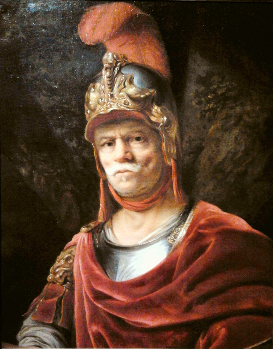 man in golden helmet mars